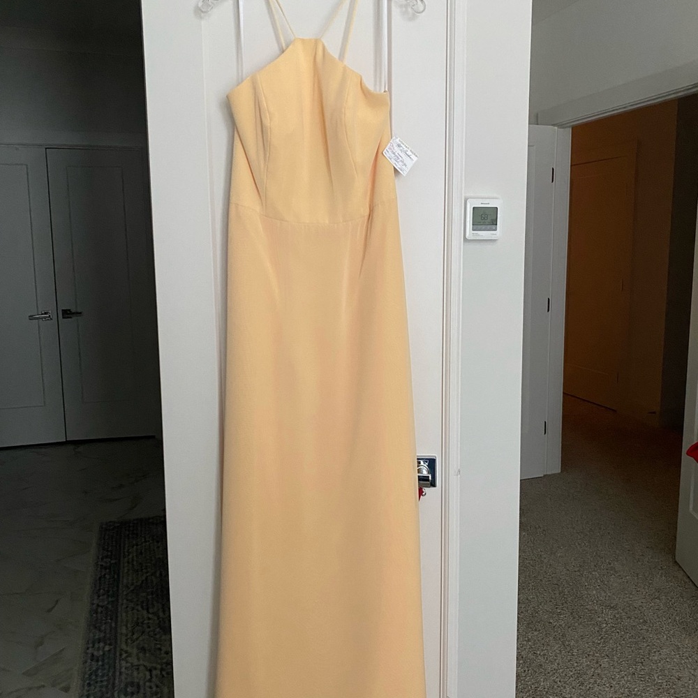PAIGE Yellow Cream Strapless Sleeveless Dress
